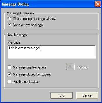 Message box dialogue window